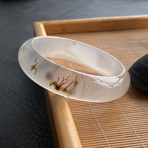 海草舞特色海洋玉髓手环 原矿无烧马料天然玛瑙手镯61圈 20318a06