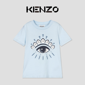 KENZO童装新款（成人可穿） 经典正反眼睛LOGO浅蓝色纯