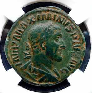 评级币古罗马帝国铜币皇帝马克西米努斯一世凝绿轩欧洲古币古董