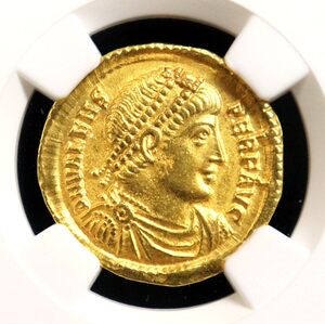 东罗马早期皇帝瓦伦斯金币ngc评级币欧洲古代钱币凝绿轩欧洲古币