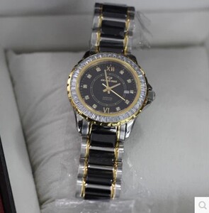 正品格林手表grand prix瑞士原装石英奢华镶钻陶瓷女士腕表 88261