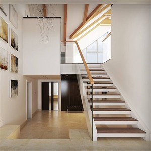 独步楼梯家用室内阁楼复式跃层loft现代简约现代风格玻璃整梯