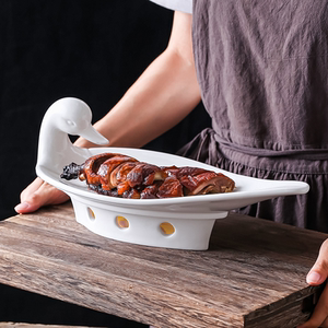 北京烤鸭盘子鸭头盘鸭肉鸭板陶瓷酒店餐具