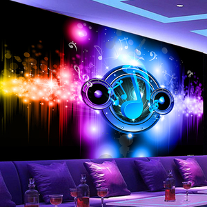 3d立体墙贴壁画贴纸壁纸自粘墙纸音乐ktv主题k歌包厢酒吧夜店背景