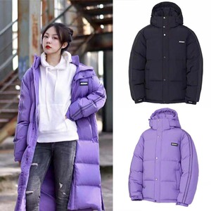 韩国代购nerdy羽绒服男女中长款连帽潮牌明星虞书欣同款加厚短款