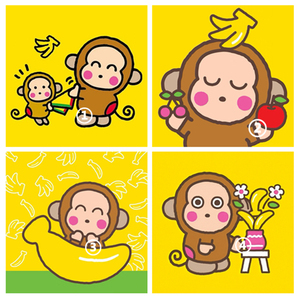 diy可爱卡通动物小猴子淘气猴系列钻石画方钻点钻十字绣砖石贴画