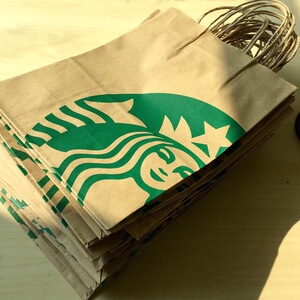 星巴克牛皮纸袋礼品袋买杯子可同时拍下后联系客服改免费(不单卖)