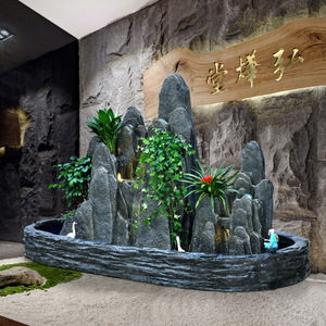 大型假山流水喷泉摆件室内客厅阳台招财装饰落地循环景观鱼池造景