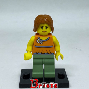 乐高城市经典系列人仔 橙发女性 lego city twn206 10244