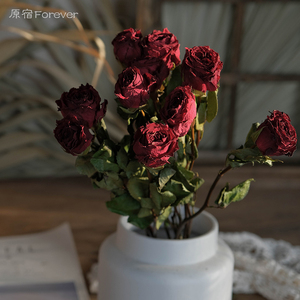 天然真花玫瑰干花送女朋友红玫瑰花束家居民宿摄影装饰干玫瑰花