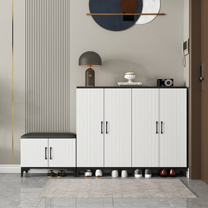 轻奢入户鞋柜家用门口可坐式带换鞋凳阳台进门玄关大容量客厅储物