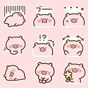 40张可爱粉色小猪贴纸韩国ins卡通手账本贴画diy装饰小图案少女心