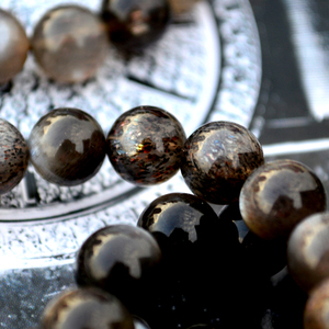 小娘们 天然冰种黑色月光石骨干 斯里兰卡私藏 女水晶手链