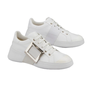 roger vivier/罗杰·维维亚女鞋金属方扣纳帕皮低帮运动鞋小白鞋