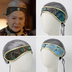 古装影视刘姥姥假发套头巾老奶奶老太太头饰包头布演出假发套抹额