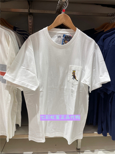 优衣库x basquiat联名款ut印花t恤小口袋恐龙白色短袖 440881现货