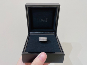 二手piaget伯爵possession时来运转18k白金满钻满天星宽版戒指