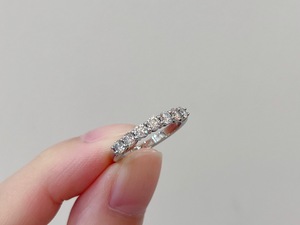 二手tiffany & co.蒂芙尼embrace系列pt950铂金7钻排钻戒指