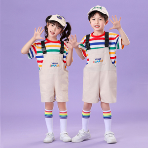 儿童啦啦队演出服中小学生啦啦操运动会舞蹈比赛服健美操表演服装