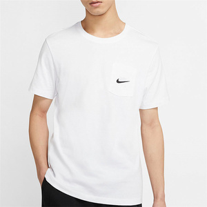 耐克nike篮球字母小勾刺绣口袋短袖透气情侣宽松圆领t恤男 ck2235