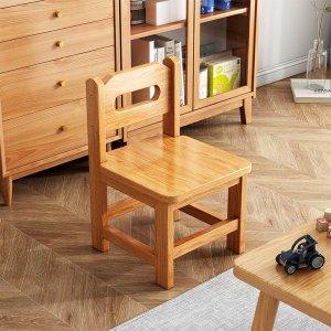 家用凳子实木矮凳木头方凳原木风靠背凳客厅茶几凳学生学习写字凳