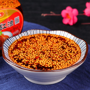 四川麻辣油辣子营山红油凉拌菜调料350g/瓶装香辣凉皮粉面佐料