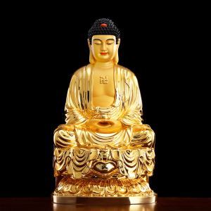 台湾纯铜释迦摩尼佛像家用供奉释迦牟尼佛三宝佛阿弥陀佛像摆件