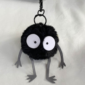驱霉运宫崎骏千与千寻黑炭煤球精灵毛绒挂件钥匙扣玩偶书包包挂件