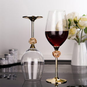 欧式高档水晶红酒杯奢华大号玻璃高脚杯心形葡萄酒杯婚庆杯礼盒装