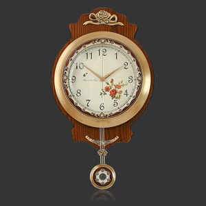 实木挂钟美式客厅钟表豪华复古怀旧欧式静音时钟钟摆石英钟铜钟