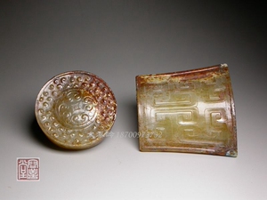 【容善堂】 高古玉/老玉器/汉代/西汉玉剑饰/剑珌 剑首
