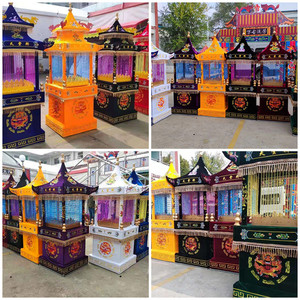 白事抬骨灰盒轿子丧事天堂轿金丝绒刺绣花轿殡葬丧轿祭祀祭奠灵轿