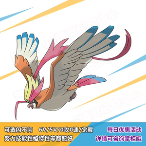 口袋妖怪精灵宝可梦究极日月xy宝石home梦特6v闪光 mega大比鸟