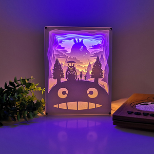 成风龙猫周边小夜灯 宫崎骏动漫纸雕灯二次元日系礼物