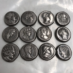古希腊钱币厚重银币雕刻头像古罗马银块外国银元银币单个价格随机