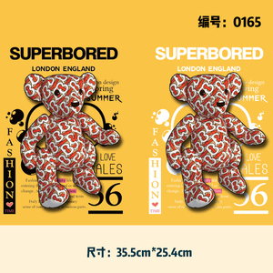 个性时尚潮牌花纹潮熊印花图案服装热转印胶印衣服贴柯式烫画165