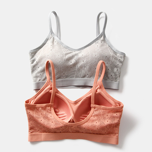 蕾丝美背裹胸一体式固定杯无钢圈运动抹胸背心式小胸聚拢透气内衣