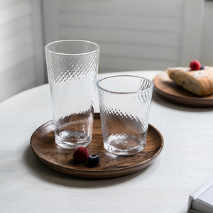 壹铭蜂巢纹系列钢化透明玻璃杯冰美式咖啡杯果汁牛奶水杯鸡尾酒杯