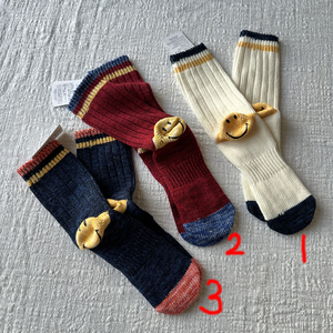 两只袜子外贸店 日本原单小众潮袜粗棉线中筒袜情侣袜