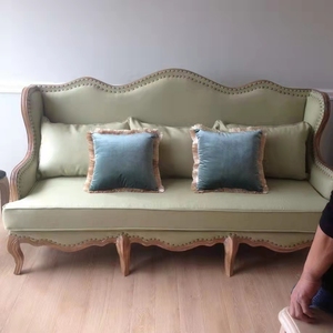 美式实木布艺法式单人双人三人 美式乡村沙发椅 欧式复古沙发