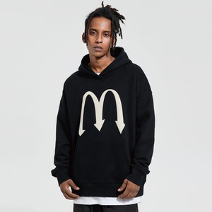 4ever lab基础m字发泡印花连帽卫衣男国潮牌春秋美式街头重磅帽衫