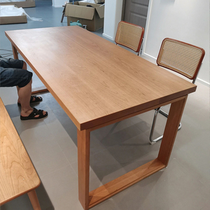 实木餐桌松木莫比恩餐桌长方形家用饭桌客厅餐书桌一体原木大桌子