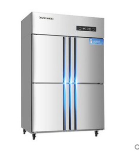 爱雪四门冰箱冰柜商用大容量冷冻冷藏双温展示柜厨房不锈钢立式冰