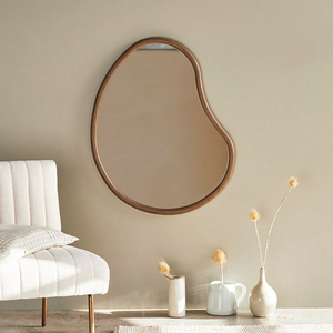 北欧ins芒果造型装饰镜民宿玄关镜不规则造型创意镜子欧式轻奢