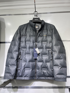 百天奴2021年冬季新款2154男时尚休闲保暖立领短款灰鸭绒羽绒服