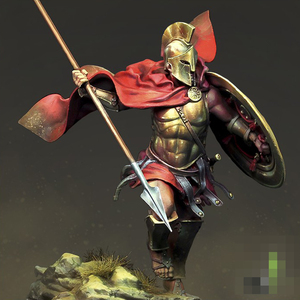 狂游者1/24树脂人物全身模型战争斯巴达重装步兵gk白模手办r486