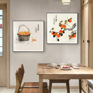 新中式餐厅装饰画事事如意中国风单幅饭厅墙面壁画寓意好餐桌挂画