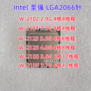 Intel XEON W-2102 W2123 W2135 W2223 正式版 单路CPU LGA2066针