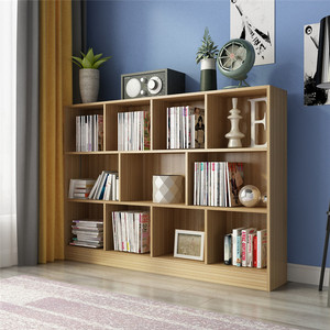 简约现代书架书柜自由简易书橱方格落地柜子格子柜家用矮柜储物柜
