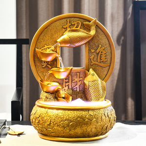 开业送礼品招财进宝假山流水喷泉摆件室内客厅吧台收银台球风水轮